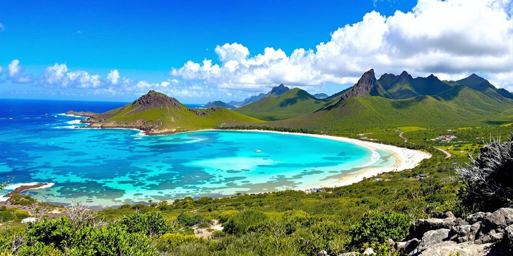 Stunning view of Komodo Island with turquoise waters and dragons.
